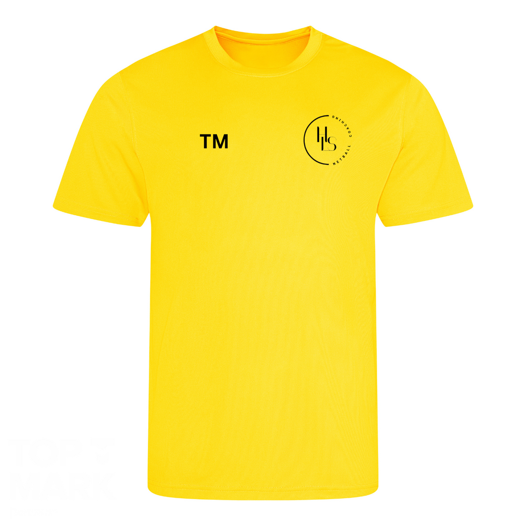 HLS Netball Coaching T-Shirt - Sun Yellow