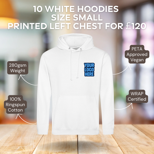 Small White Printed Hoodie Bundle