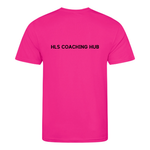 HLS Netball Coaching T-Shirt - Hyper Pink