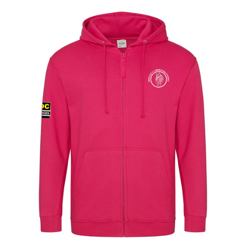 Merlod Y Carneddau Ponies Unisex Hot Pink Full Zip Hoodie Top Mark Uniforms