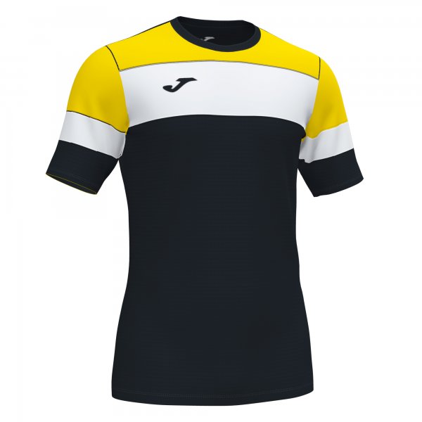 JOMA CREW IV COTTON T-SHIRT BLACK-YELLOW S/S