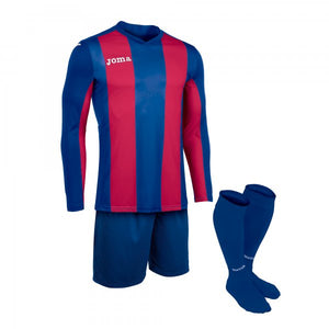 JOMA SET PISA BLUE-BURGUNDY T-SHIRT L/SSHORTSOCKS