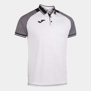 JOMA ESSENTIAL II POLO WHITE-BLACK S/S