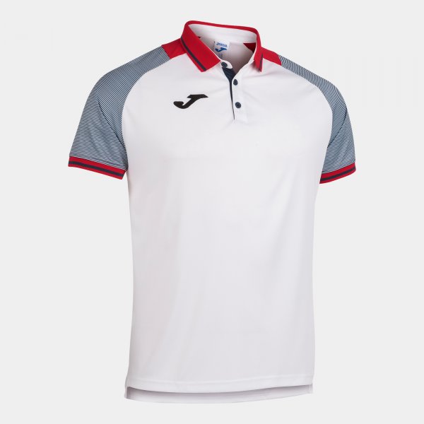 JOMA ESSENTIAL II POLO WHITE-DARK NAVY S/S