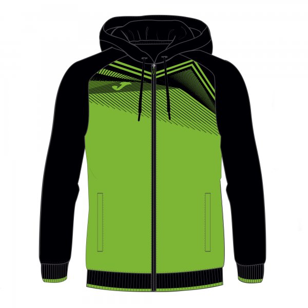 JOMA SUPERNOVA II HOODIE JACKET BLACK-FLUOR GREEN
