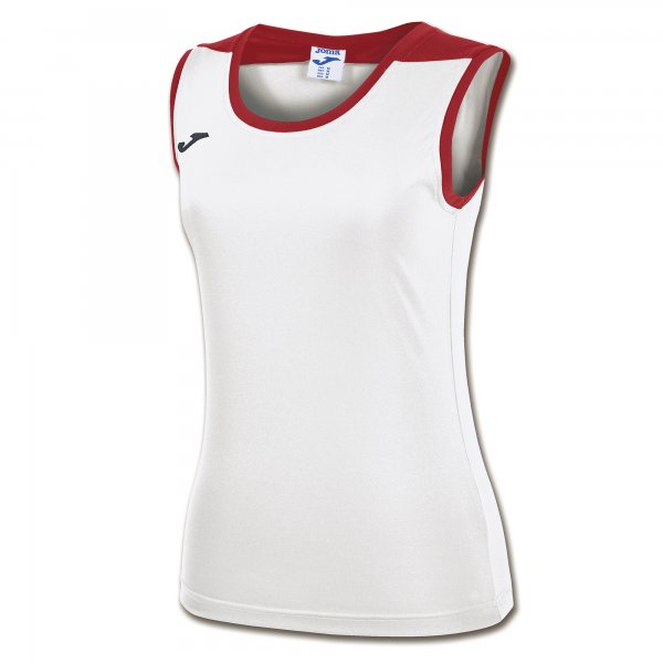 JOMA TSHIRT SPIKE WHITE-RED SLEEVELESS