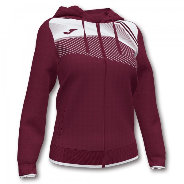 JOMA SUPERNOVA II HOODIE JACKET BURGUNDY-WHITE