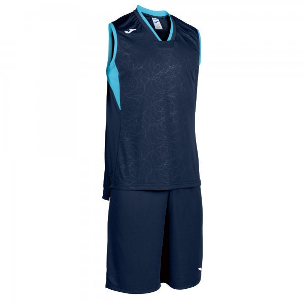 JOMA CAMPUS SET BASKET DARK NAVY-FL TURQUIOSE SLEEVELES