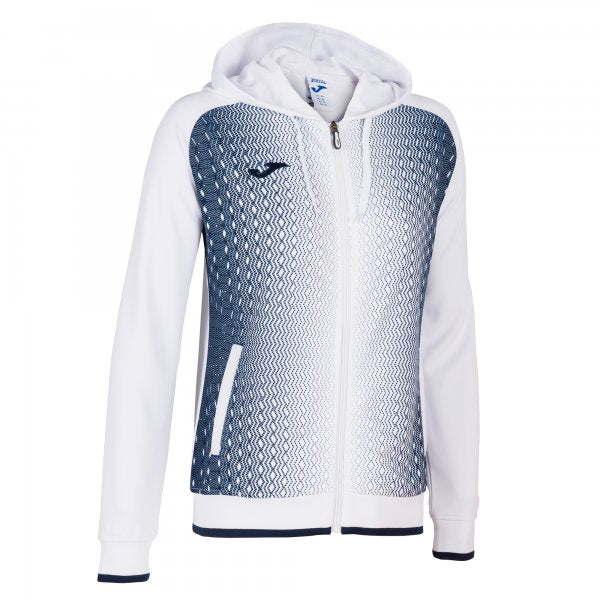 JOMA SUPERNOVA HOODED JACKET WHITE-DARK NAVY WOMAN