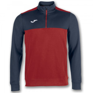 JOMA HALF-ZIP SWEATSHIRT STANDS OUT DUE TO ITS CONTRASTING YOKE, FORWARD SHOULDER SEAM, RIBBING ON CUFFS AND EMBROIDERED LOGO.