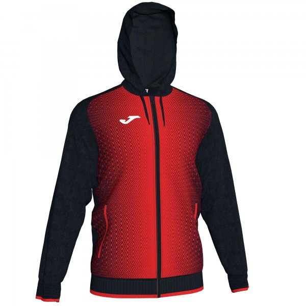 JOMA JACKET HOODED SUPERNOVA BLACK-RED
