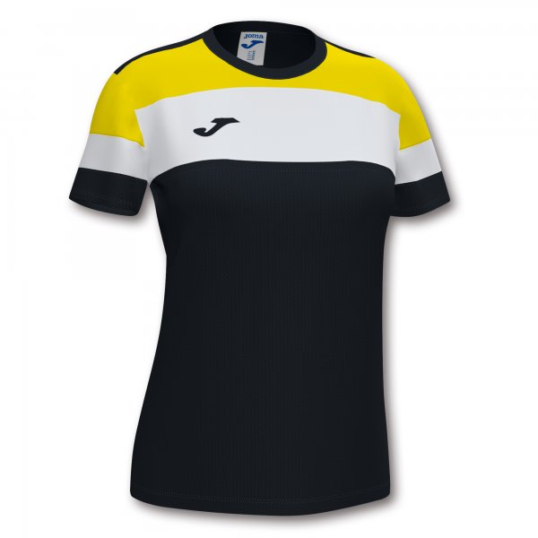 JOMA CREW IV COTTON T-SHIRT BLACK-YELLOW S/S