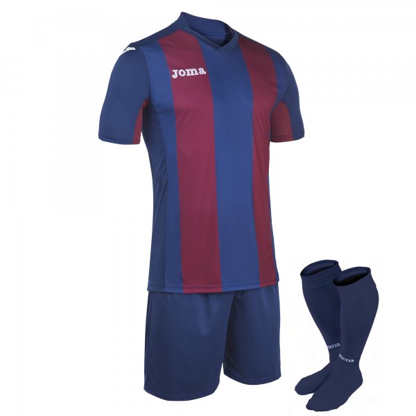 JOMA SET PISA BLUE-BURGUNDY T-SHIRT S/S+SHORT+SOCKS