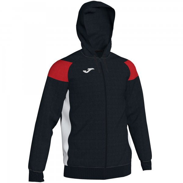 JOMA JACKET HOODIE POLY CREW III BLACK-RED-WHITE