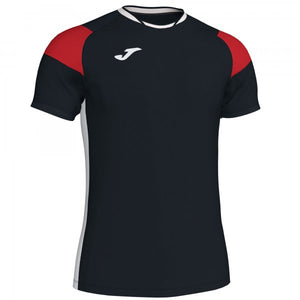 JOMA T-SHIRT CREW III BLACK-RED-WHITE S/S