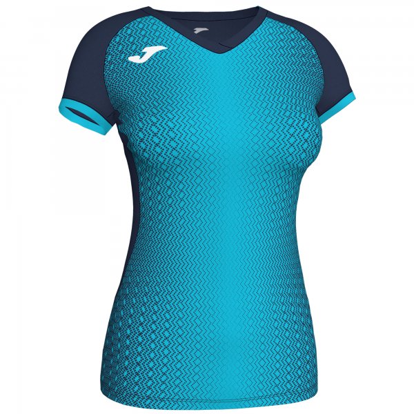 JOMA SUPERNOVA T-SHIRT DARK NAVY-FLUOR TURQUIOSE S/S