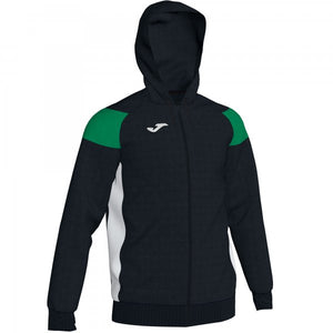 JOMA JACKET HOODIE POLY CREW III BLACK-GREEN-WHITE