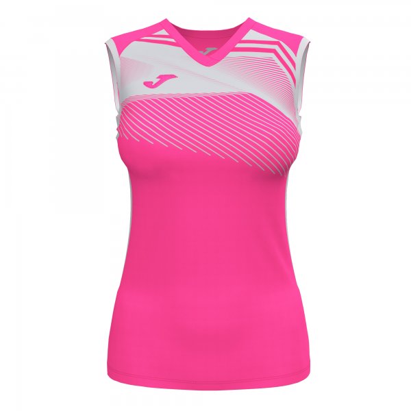 JOMA SUPERNOVA II T-SHIRT FLUOR PINK-WHITE SLEEVELESS