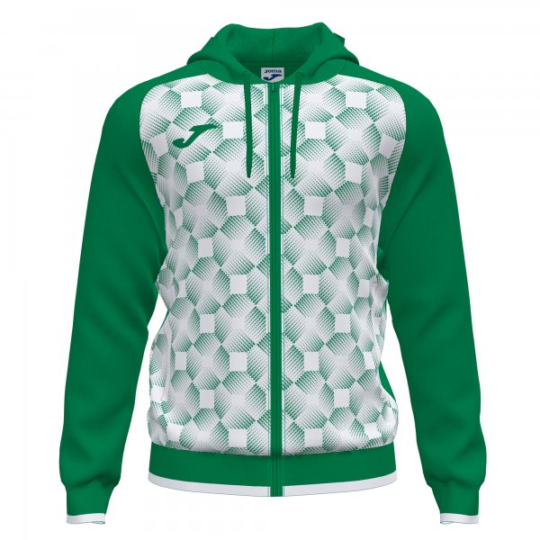 JOMA SUPERNOVA III ZIP-UP HOODIE GREEN WHITE